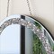 2 Pack Crystal Crush Diamond Silver Mirror Diameter 12 inch Round Shape with Iron Chain Real Glass Mirror for Wall Decor